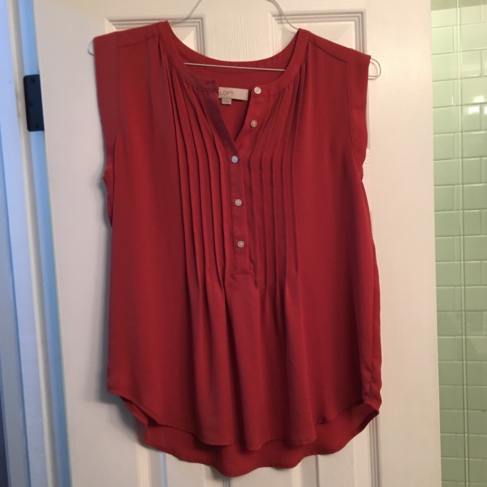 Loft button front sleeveless blouse